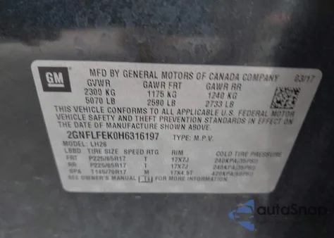 2017 Chevrolet Equinox Lt from USA, damaged, VIN 2GNFLFEK0H6316197